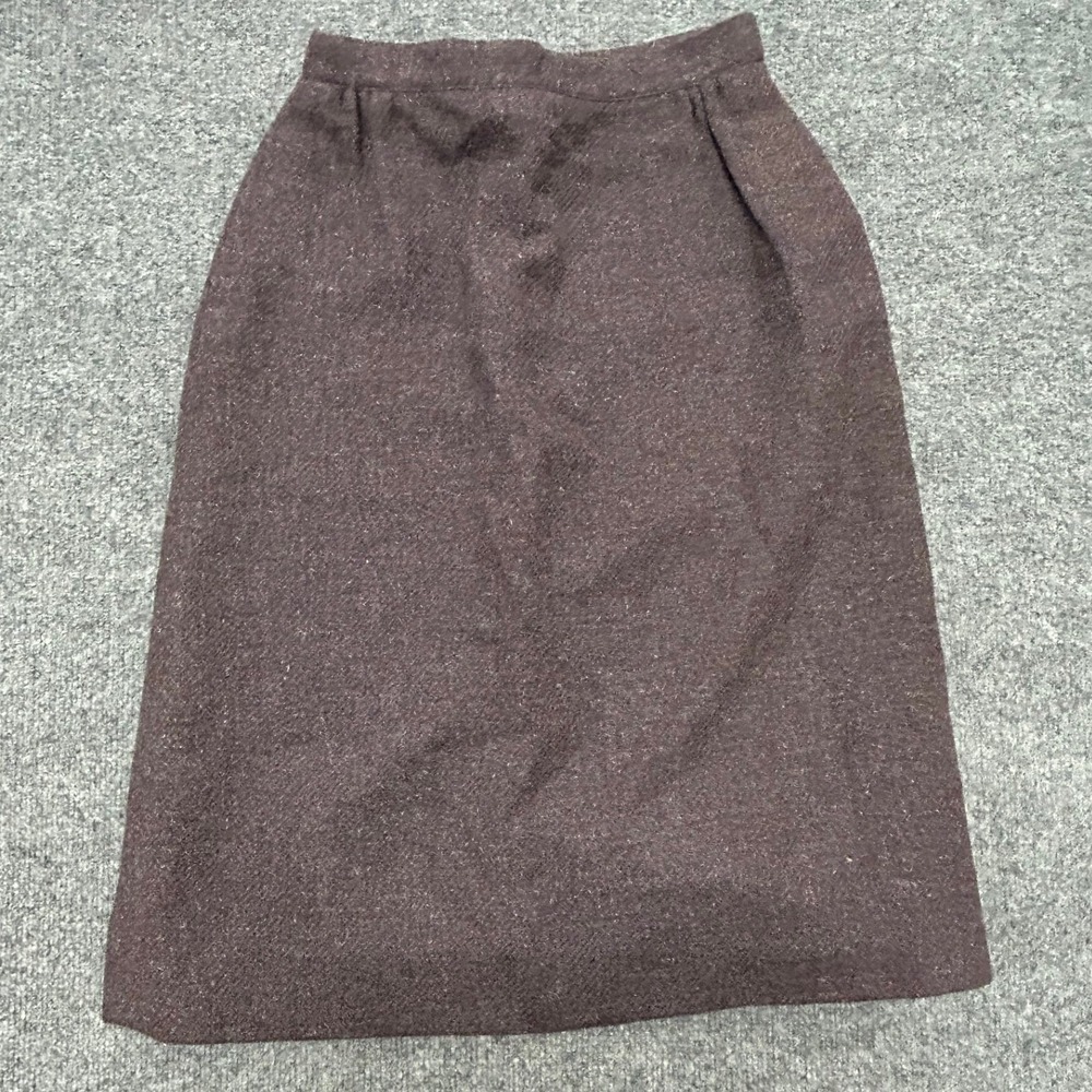 Vintage Skirt Womens Size 24 Brown Wool Blend A-Line Mid-Length Casual Classic